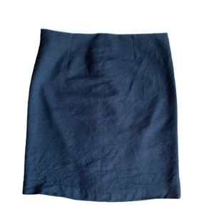 AKRIS Lined Pencil Skirt Black with White Trim sz 8 Wool Blend